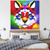 Alexander's Cat roter Leinwanddruck (Insitu (Schlafzimmer))