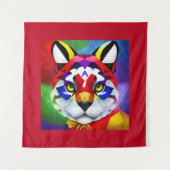 Alexander's Cat roter Teppich Wandteppich (Vorderseite)