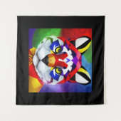 Alexander's Cat schwarzer Teppich Wandteppich (Vorderseite (Horizontal))