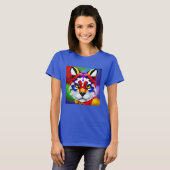Alexander's Cat Women Blue T - Shirt (Vorne ganz)