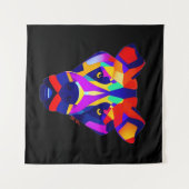 Alexander's Dog black tapestry Wandteppich (Vorderseite (Horizontal))