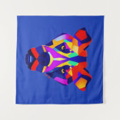 Alexander's Dog blauer Wandteppich (Vorderseite (Horizontal))