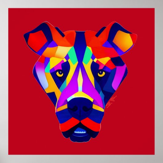 Alexander's Dog red value matte poster (Vorne)