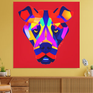 Alexander's Dog roter Kunstdruck auf Leinwand