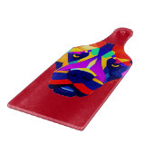 Alexander's Dog rotes Glas-Paddel-Schneidbrett Schneidebrett (Ecke)