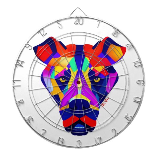 Alexander's Dog weiße Tafel Dartscheibe (vorne)