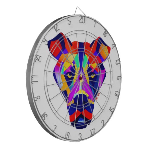 Alexander's Dog weiße Tafel Dartscheibe (Vorderseite Links)