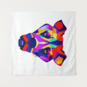 Alexander's Dog white tapestry Wandteppich (Vorderseite (Horizontal))