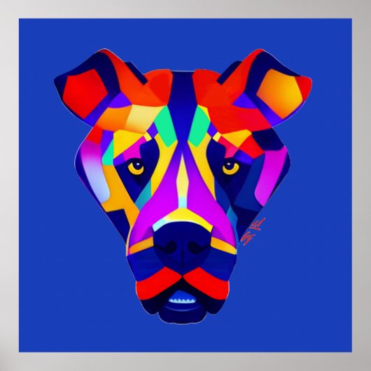 Alexanders Hund blaues Mattposter Poster (Vorne)