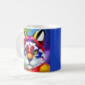Alexanders Katze blaue rechte Hand Tasse (Vorderseite Links)