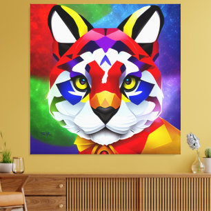 Alexanders Katze blaues Leinwandbild Leinwanddruck