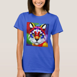 Alexanders Katze Damen blaues T-Shirt