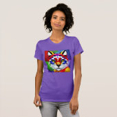 Alexanders Katze Damen lila T-Shirt (Vorne ganz)