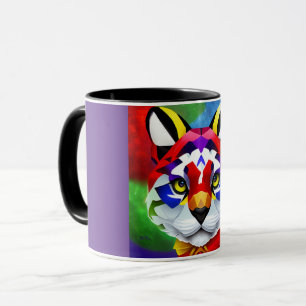 Alexanders Katze lila und schwarze Mitte Combo-Tas Tasse