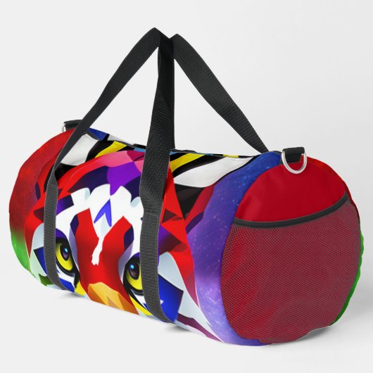Alexanders Katze roter Dufflebag Duffle Bag (Rechte Ecke)