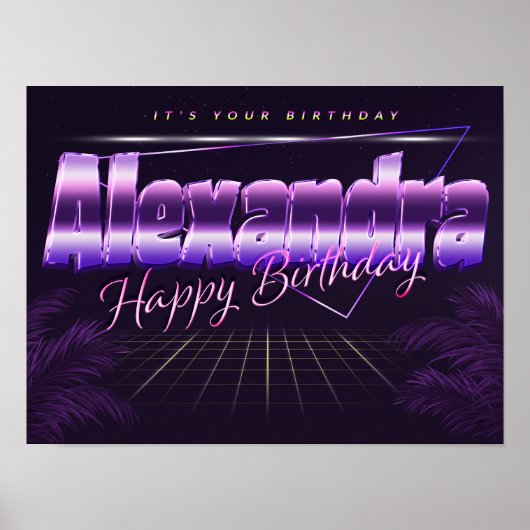 Alexandra Name Vorname retro Poster Geburtstag (Vorne)