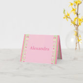 Alexandra Pink Modern Circles Card Karte (Gelbe Blume)