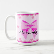 Alexandra Rosa Schleifen-Tasse mit individuellem N