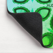 ALEXANDRE ~ Abstraktes grünes Muster ~ Personalisi Mousepad (Ecke)