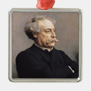 Alexandre Dumas Fils 1886 Silbernes Ornament