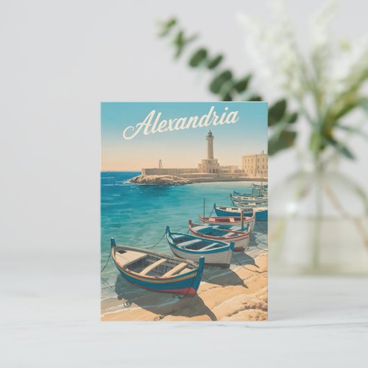 Alexandria Ägypten Vintag Postkarte (Stehend Vorderseite)