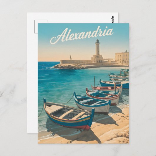 Alexandria Ägypten Vintag Postkarte (Vorne/Hinten)