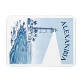 Alexandria Lighthouse Coastal Scene Travel Magnet (Horizontal)