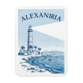 Alexandria Lighthouse Coastal Scene Travel Magnet (Vertikal)