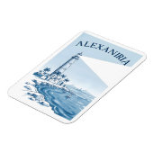 Alexandria Lighthouse Coastal Scene Travel Magnet (Linke Seite)