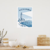 Alexandria Lighthouse Coastal Scene Travel Poster (Küche)