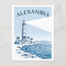 Alexandria Lighthouse Coastal Scene Travel Postkarte