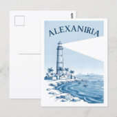 Alexandria Lighthouse Coastal Scene Travel Postkarte (Vorne/Hinten)