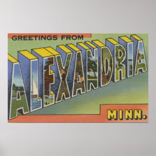 Alexandria, Minnesota - Große Briefmarkenszenen Poster