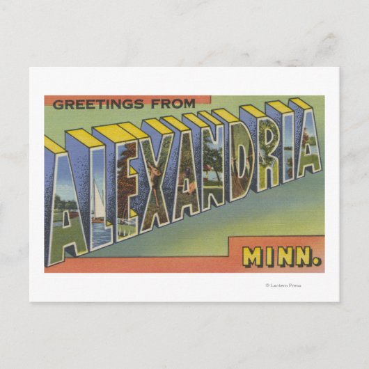 Alexandria, Minnesota - Große Briefmarkenszenen Postkarte (Vorderseite)