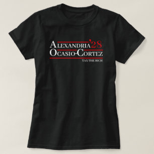 Alexandria Ocasio-Cortez 2028 AOC 28 Reiche besteu T-Shirt