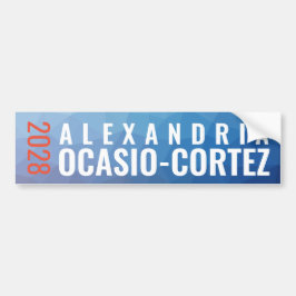 Alexandria Ocasio-Cortez 2028 blaue geometrische Autoaufkleber