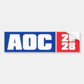 Alexandria Ocasio-Cortez AOC 2028 Autoaufkleber (Vorne)