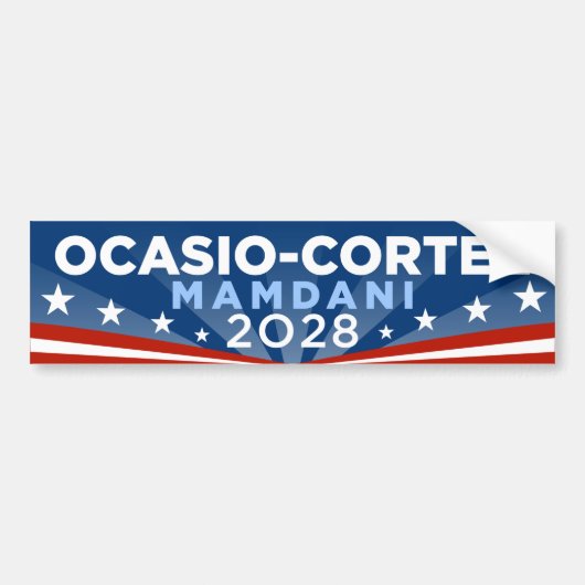 Alexandria Ocasio-Cortez AOC Zohran Mamdani 2028 Autoaufkleber (Vorne)