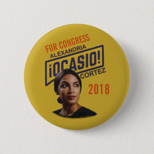 Alexandria Ocasio Cortez Button (Vorderseite)