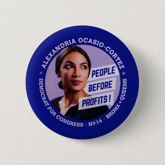 Alexandria Ocasio-Cortez Button (Vorderseite)