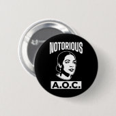 Alexandria Ocasio-cortez Der berüchtigte Aoc Long Button (Vorne & Hinten)