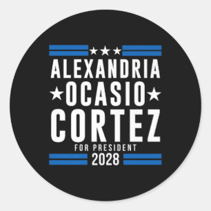 Alexandria Ocasio Cortez für den Präsidenten 2028, Runder Aufkleber