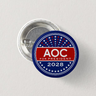 Alexandria Ocasio-Cortez für Präsidentin 2028 Button
