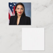 Alexandria Ocasio Cortez Portrait Quadratische Visitenkarte (Vorne/Hinten)