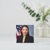 Alexandria Ocasio Cortez Portrait Quadratische Visitenkarte (Stehend Vorderseite)