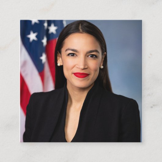 Alexandria Ocasio Cortez Portrait Quadratische Visitenkarte (Vorderseite)