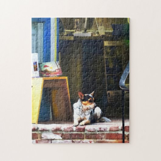 Alexandria VA - Corgi Relaxen vor König St. Puzzle (Vertikal)