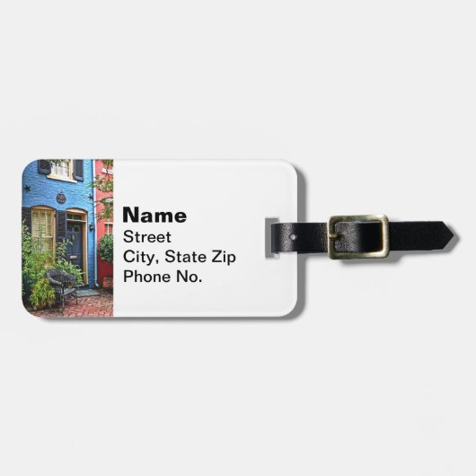 Alexandria VA - Gebäude mit Brandzeichen Gepäckanhänger (Vorderseite horizontal)