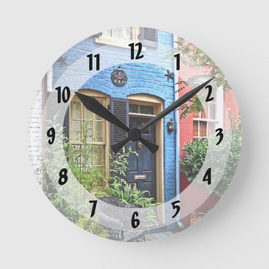 Alexandria VA - Gebäude mit Brandzeichen Runde Wanduhr (Vorderseite)