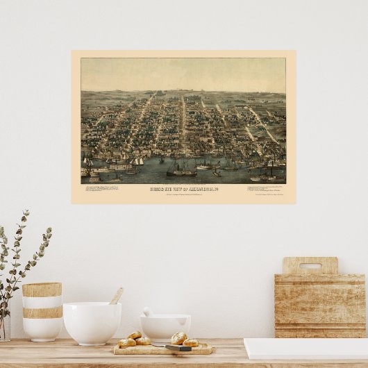 Alexandria, VA Panoramic Map - 1863 Poster (Küche)